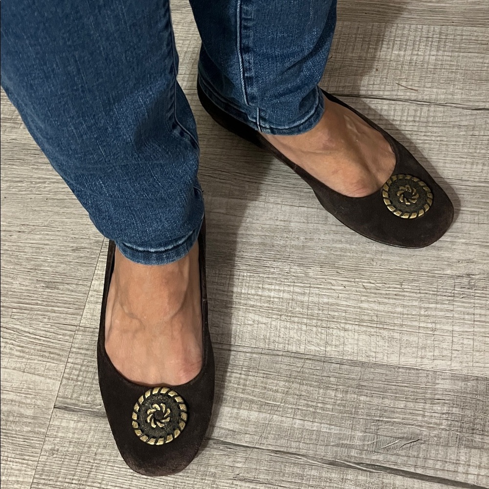Jack Rogers Dark Brown Suede Flats